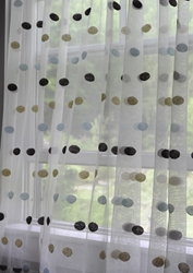 Large Dot Madras Lace Curtain & Yardage 